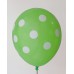 Lime Green - White Polkadots Printed Balloons
